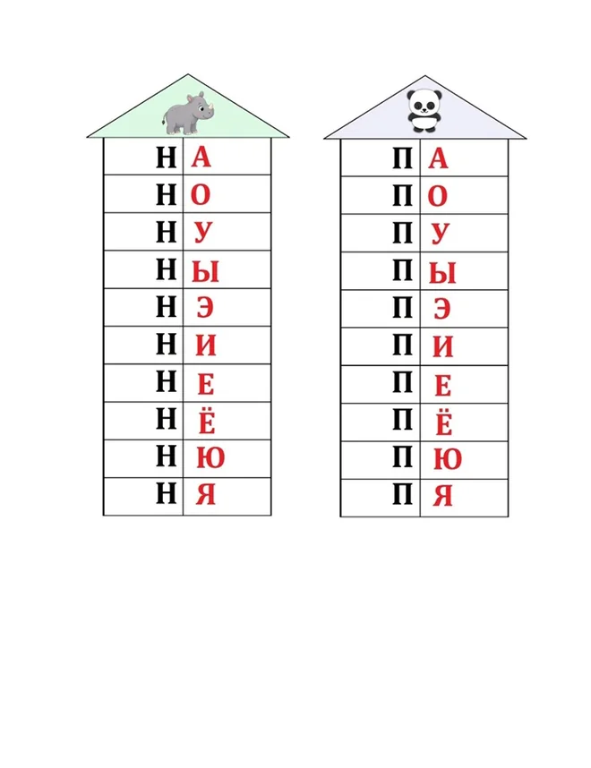 Домики слогов